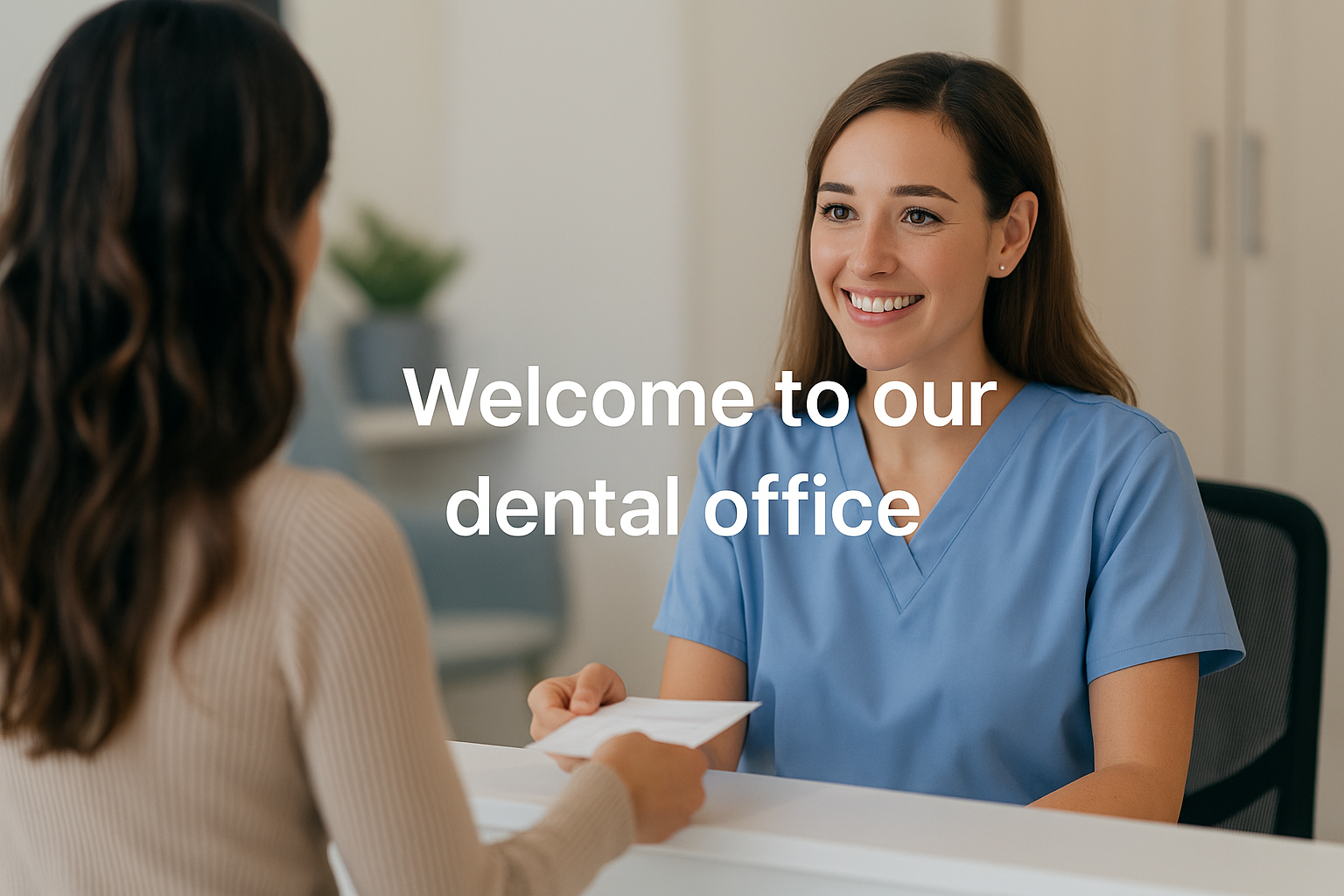 Welcoming dental front desk